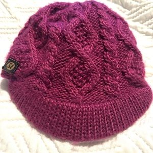 Great Lululemon Magenta, Wool and Fleece Beanie Cap/Hat